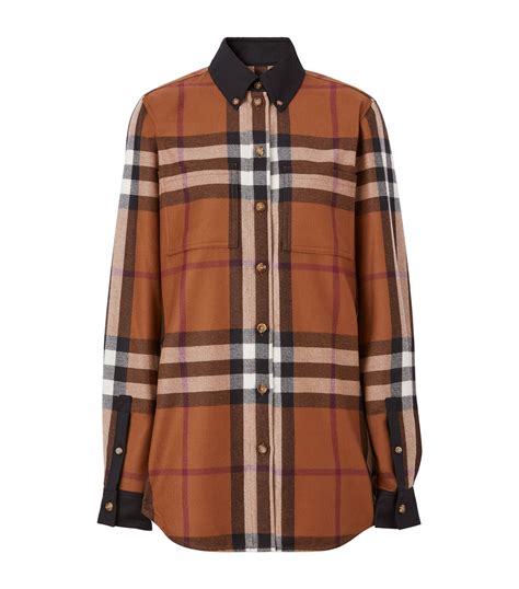 burberry brit shirt with check contrast|thomas Burberry knit shirt.